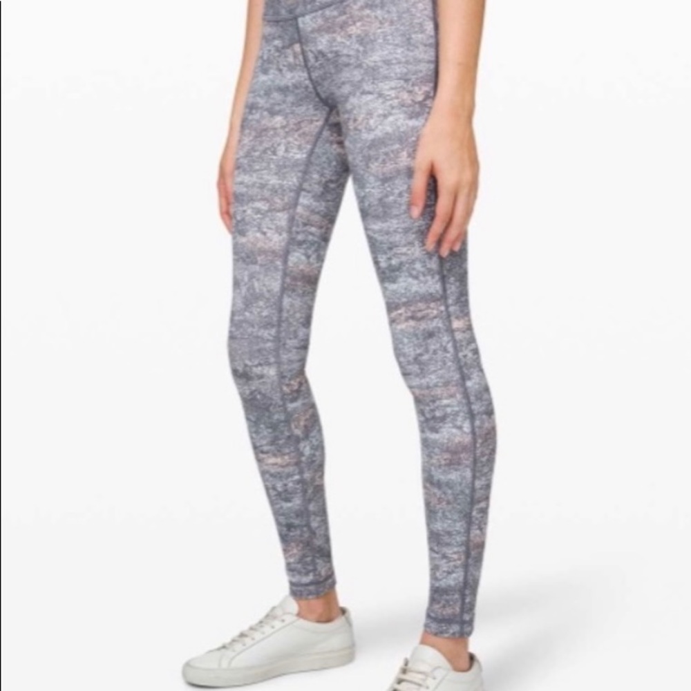 Lululemon Wunder Under High Rise Leggings - Light Grey Multi - 4
